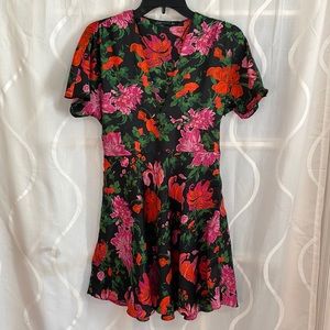Zara Woman Floral Print Short Sleeve Dress, Size XS